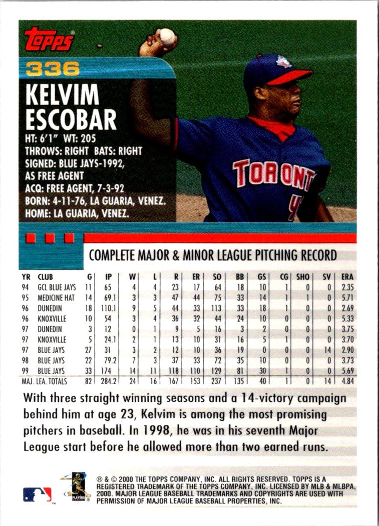 2000 Topps Kelvim Escobar