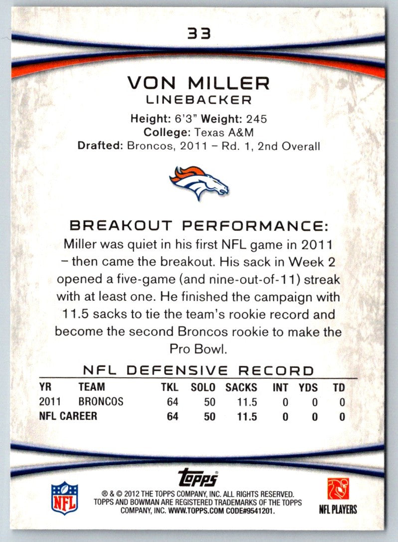 2012 Bowman Von Miller