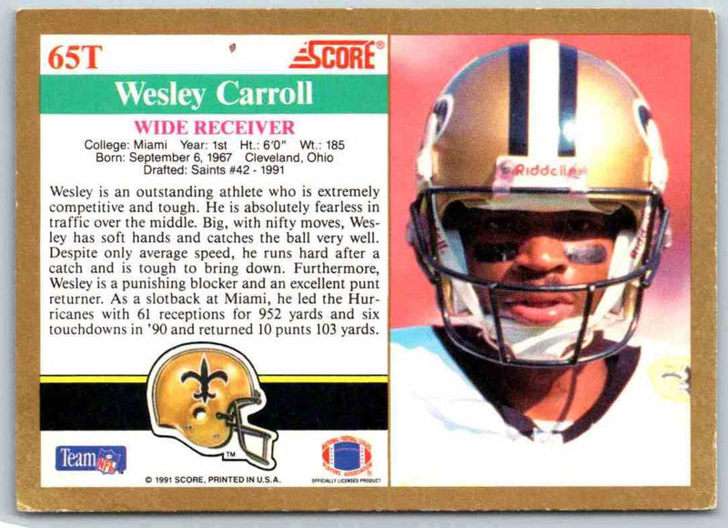 1991 Score Wesley Carroll