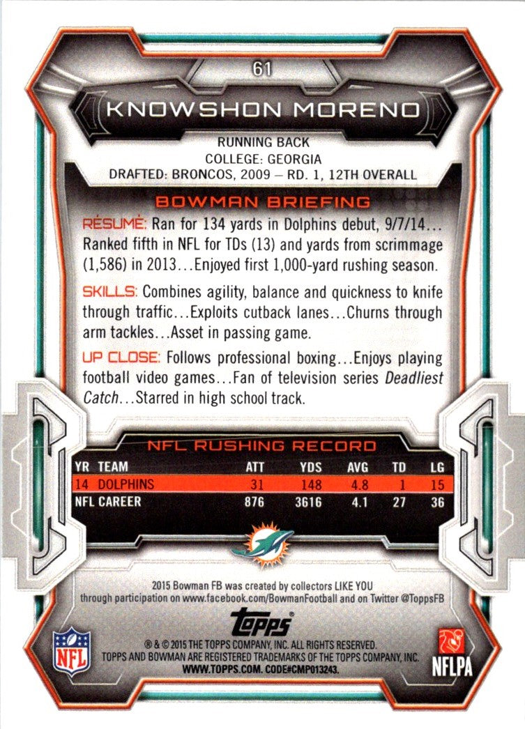 2015 Bowman Knowshon Moreno