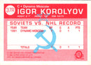 1991 O-Pee-Chee Central Red Army Igor Korolev