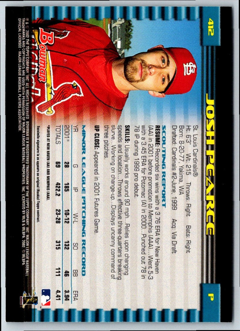 2002 Bowman Josh Pearce