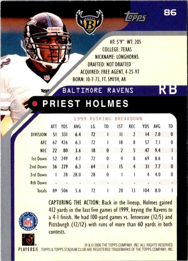 2000 Stadium Club Priest Holmes