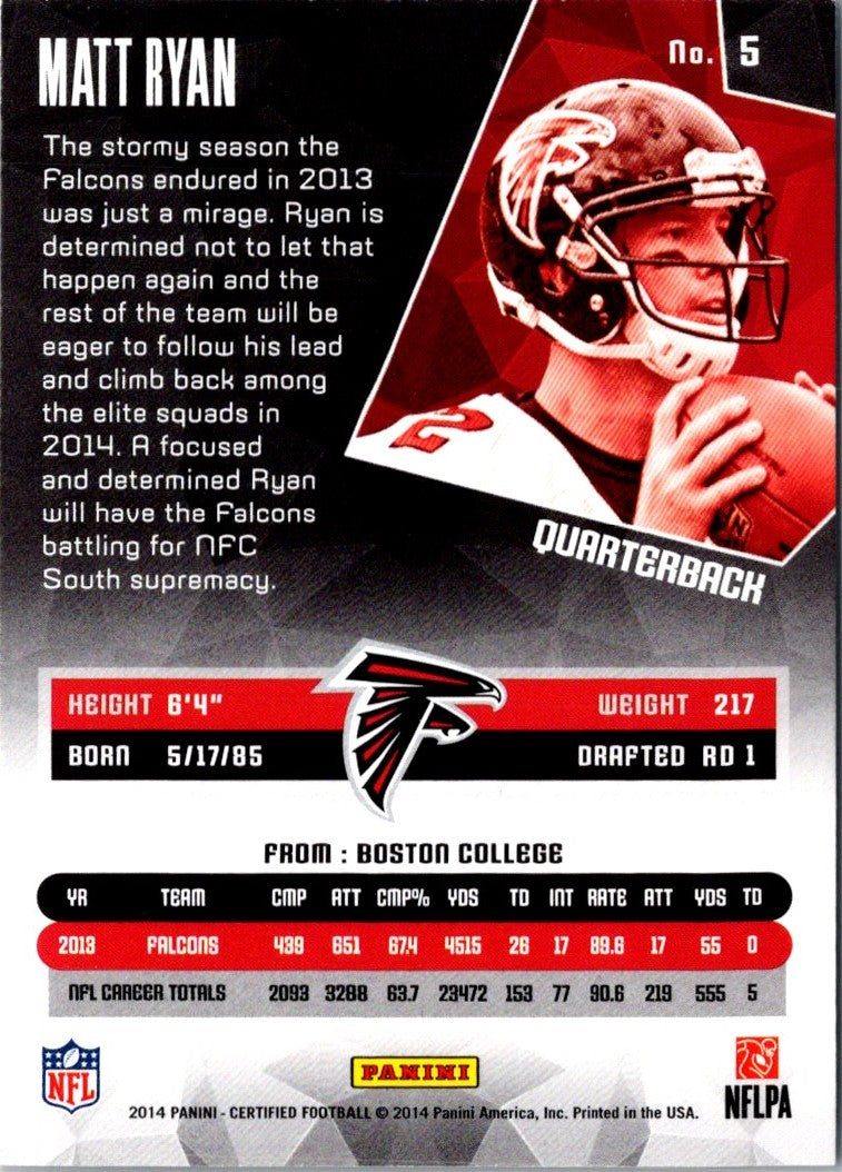 2014 Panini Certified Matt Ryan