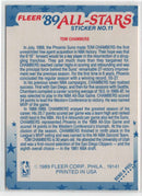1989 Fleer Stickers Tom Chambers