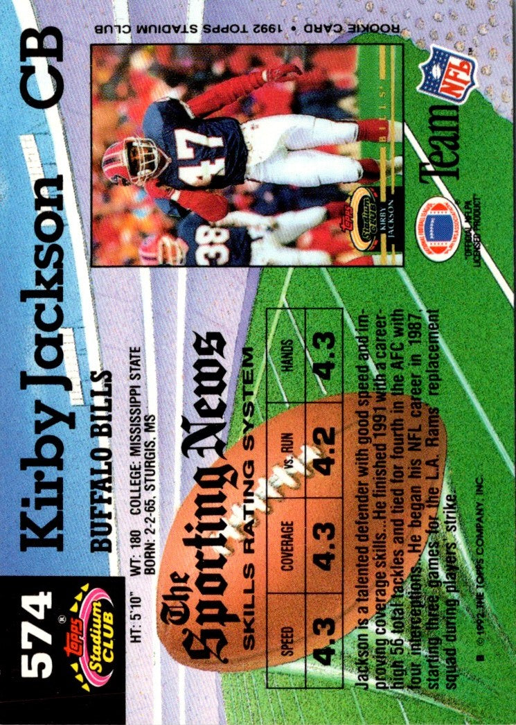 1992 Stadium Club Kirby Jackson