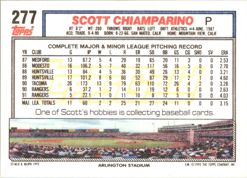 1992 Topps Scott Chiamparino