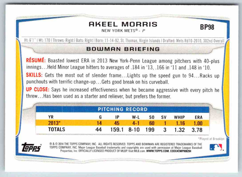 2014 Bowman Akeel Morris