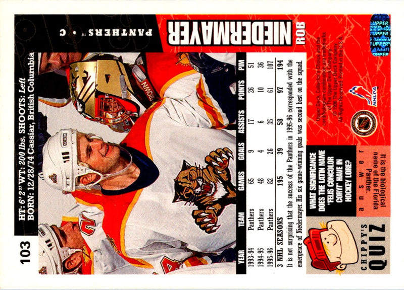 1996 Collector's Choice Rob Niedermayer