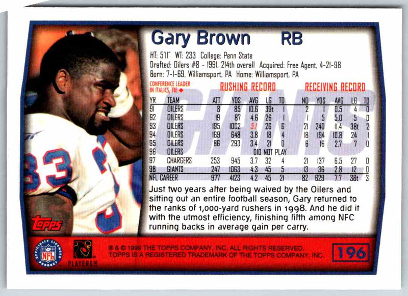 1999 Topps Gary Brown