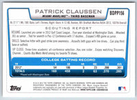 2012 Bowman Patrick Claussen #BDPP156