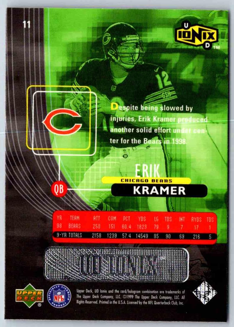 1999 Upper Deck Ionix Erik Kramer