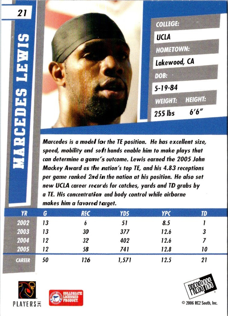 2006 Press Pass SE Marcedes Lewis