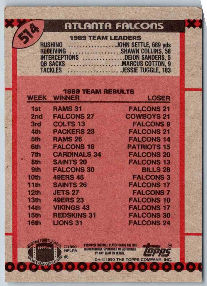 1990 Topps Jessie Tuggle