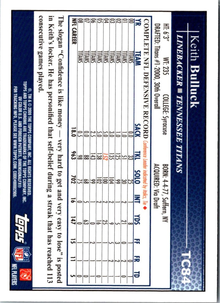 2009 Topps Chrome Keith Bulluck