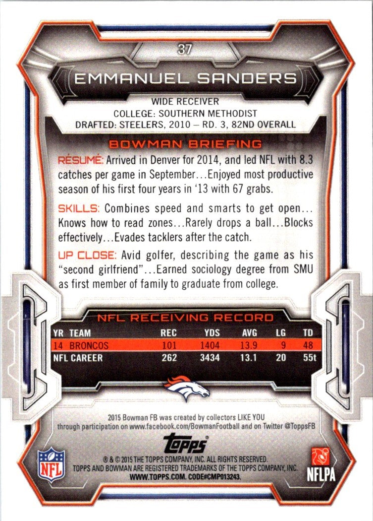 2015 Bowman Emmanuel Sanders