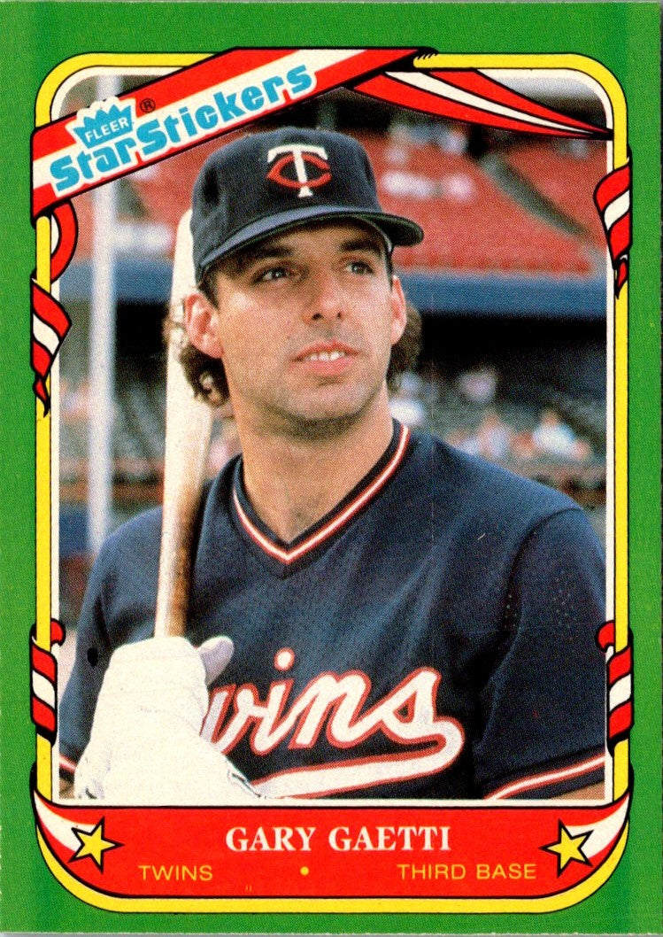 1987 Fleer Star Stickers Gary Gaetti