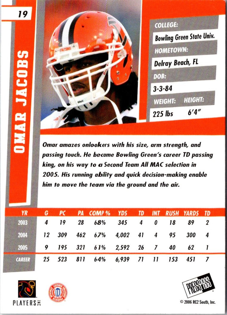 2006 Press Pass SE Omar Jacobs