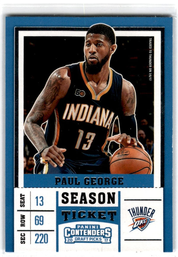 2017 Panini Contenders Draft Picks Paul George #40B