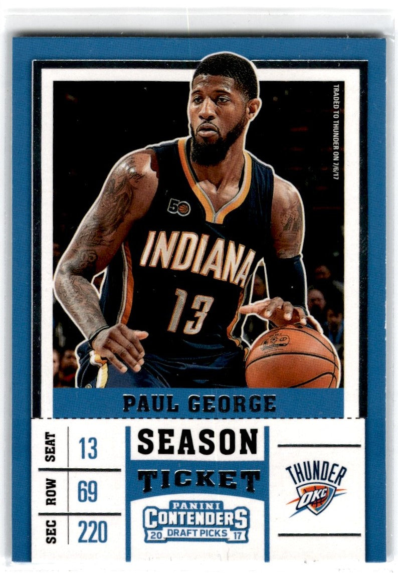 2017 Panini Contenders Draft Picks Paul George