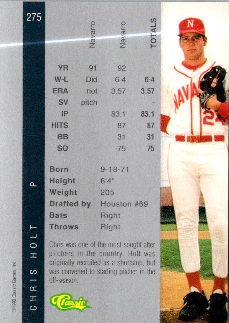 1992 Classic Draft Picks Chris Holt