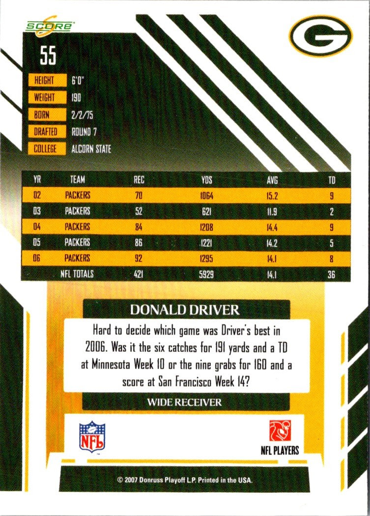 2007 Score Donald Driver