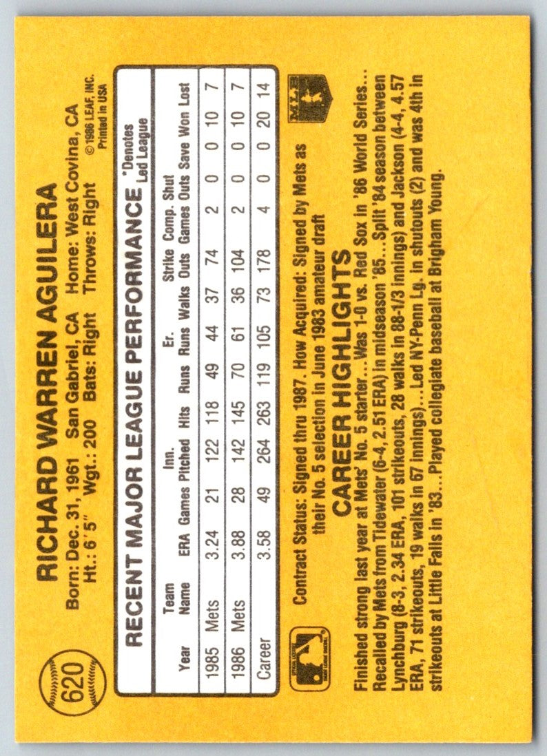 1986 Donruss Rick Aguilera