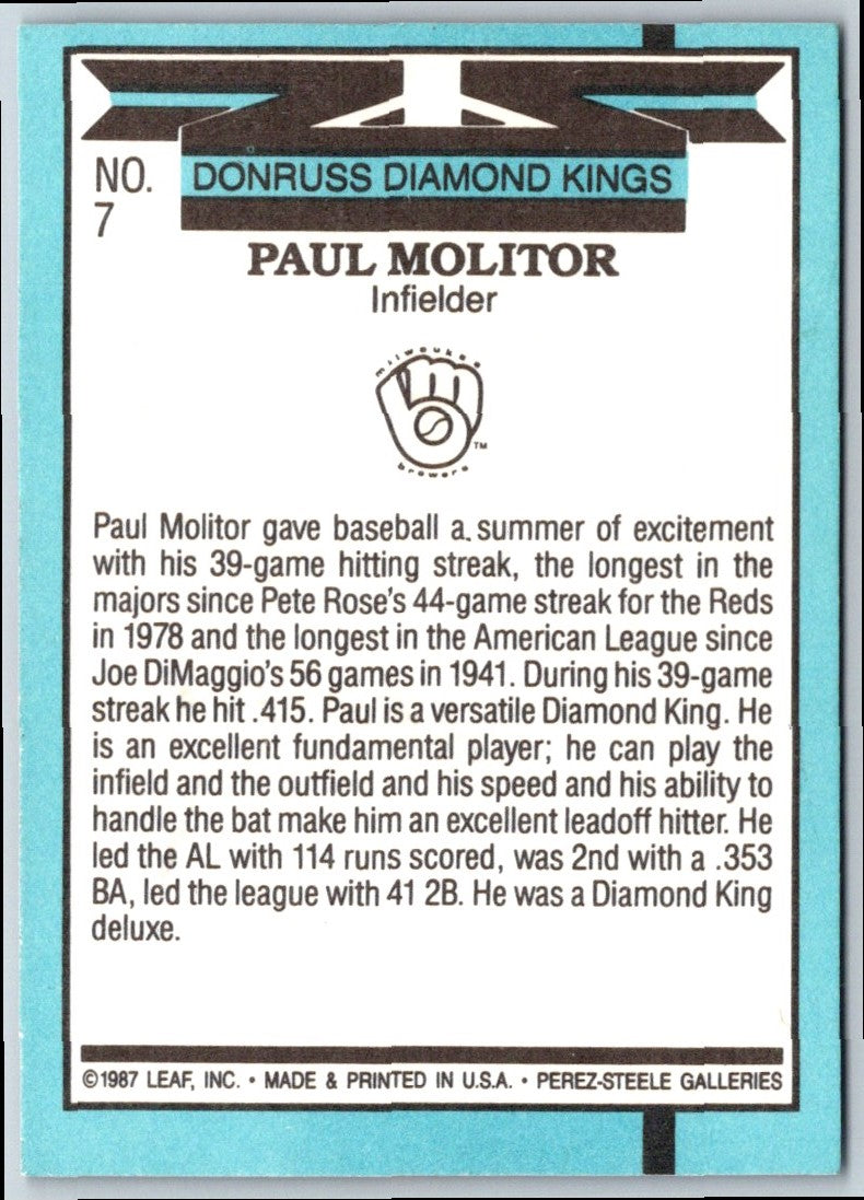 1988 Diamond Kings Paul Molitor