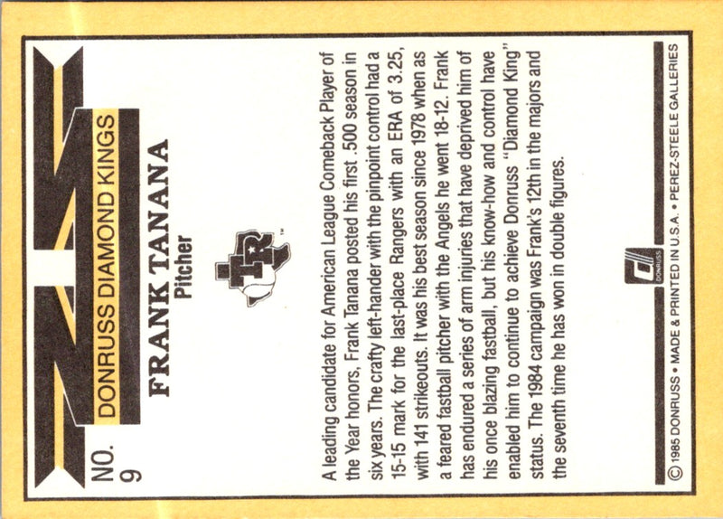 1985 Donruss Frank Tanana