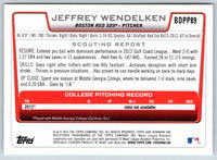 2012 Bowman Jeffrey Wendelken #BDPP89