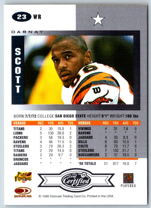 1999 Leaf Certified Darnay Scott #23