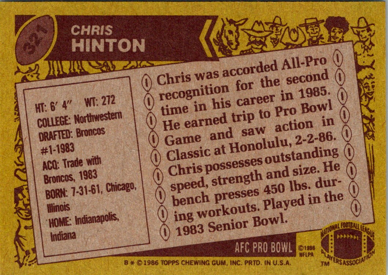 1986 Topps Chris Hinton