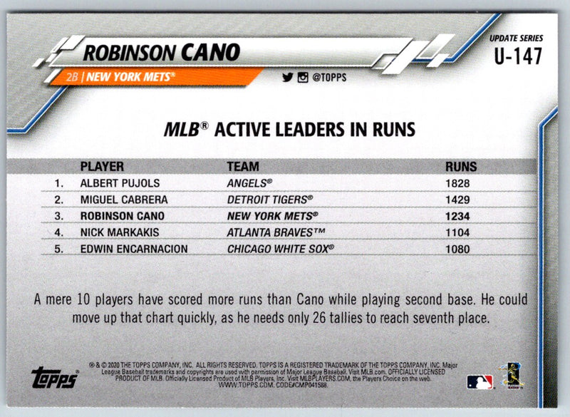 2020 Topps Update Robinson Cano