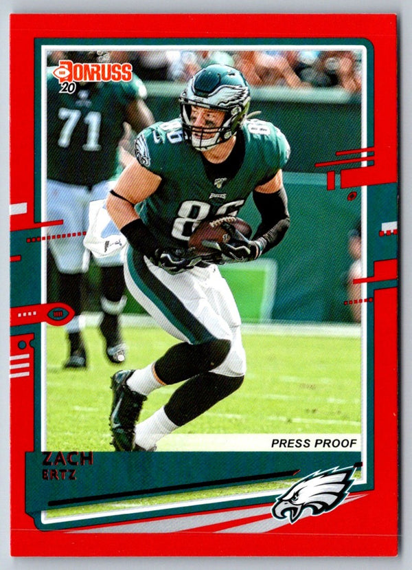 2020 Donruss Press Proof Yellow Zach Ertz #208