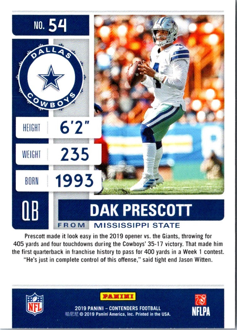 2019 Panini Dak Prescott