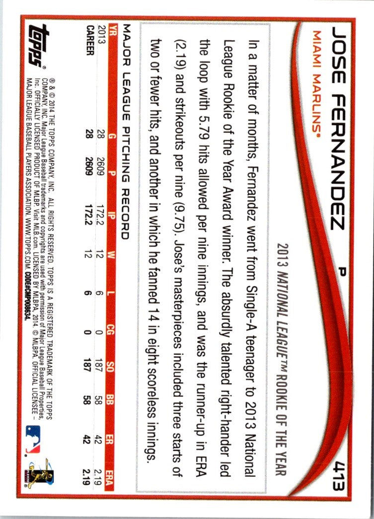 2014 Topps Jose Fernandez