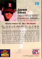 1994 Signature Rookies Draft Picks Jason Sikes #78