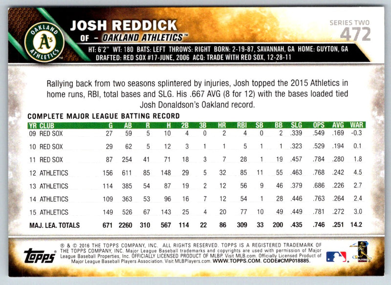 2016 Topps Josh Reddick