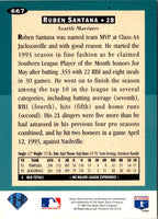 1994 Collector's Choice Ruben Santana #667 Rookie Silver Signature