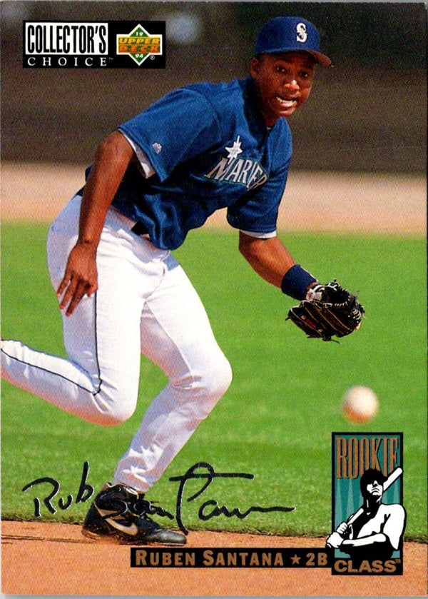 1994 Collector's Choice Ruben Santana #667 Rookie Silver Signature