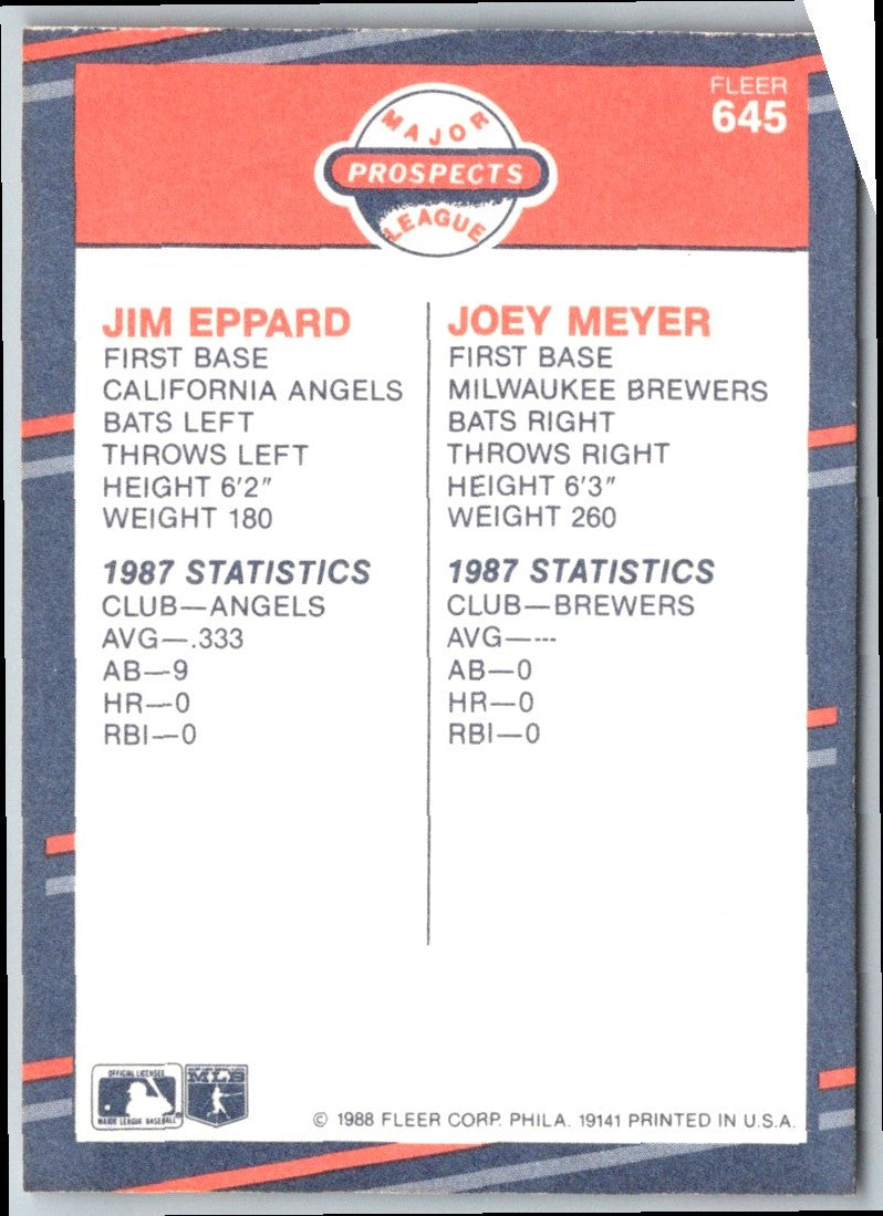 1988 Fleer Jim Eppard/Joey Meyer