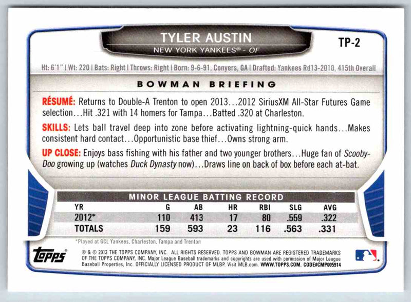 2013 Bowman Tyler Austin