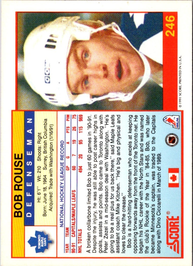 1991 Score Canadian Bob Rouse