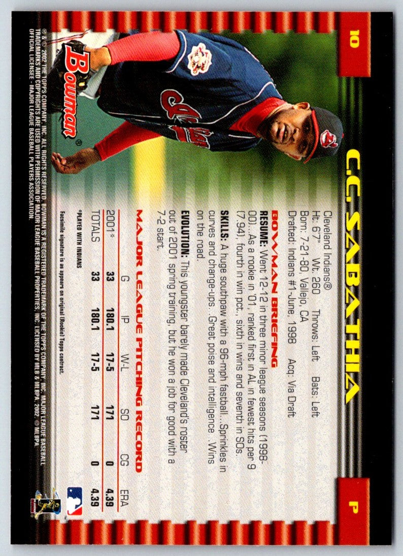 2002 Bowman CC Sabathia