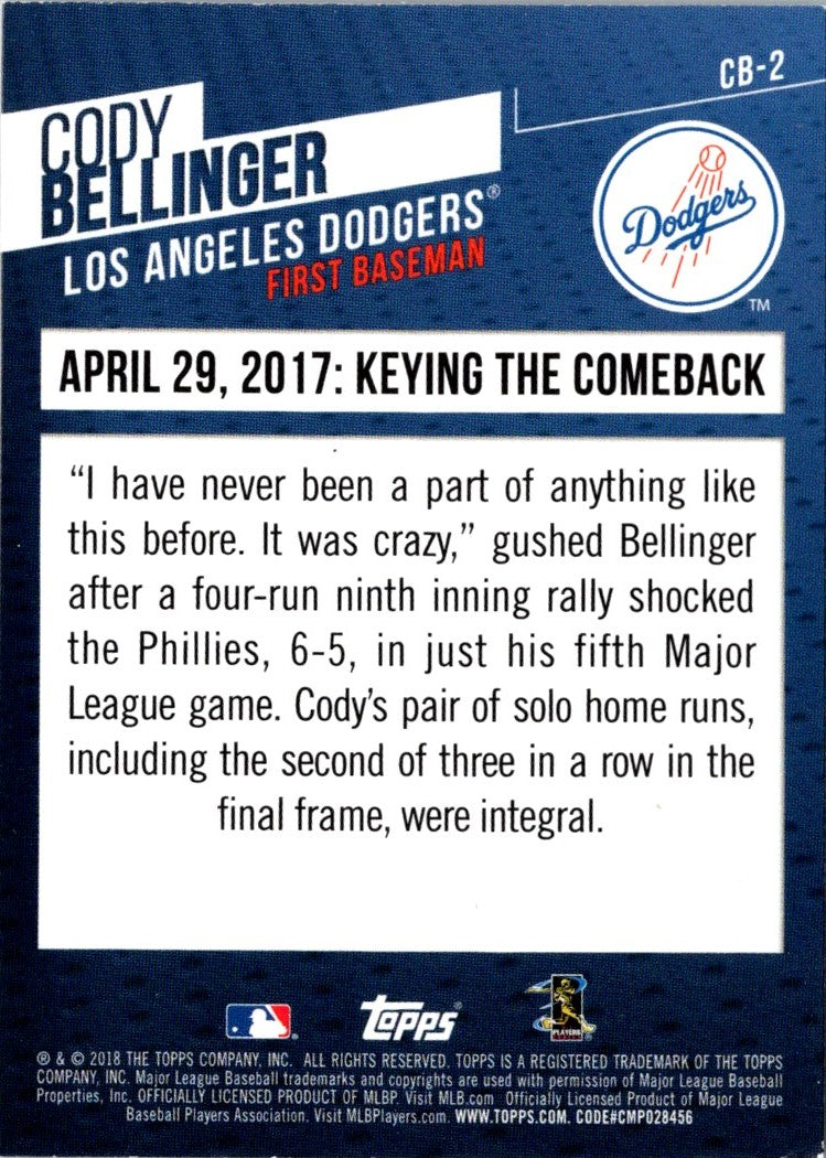 2018 Topps Cody Bellinger Highlights Cody Bellinger