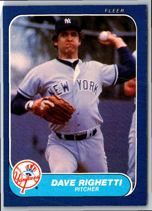 1986 Fleer Dave Righetti #116