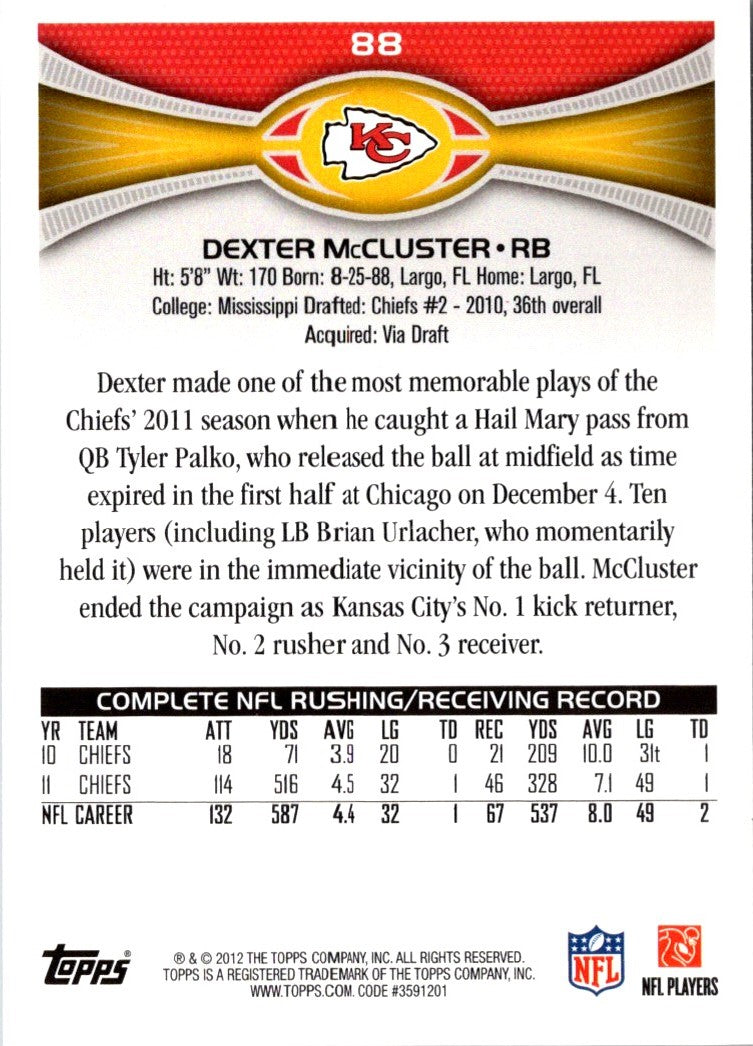 2012 Topps Dexter McCluster