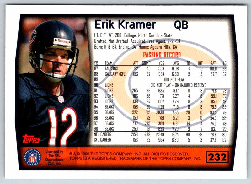 1999 Topps Erik Kramer