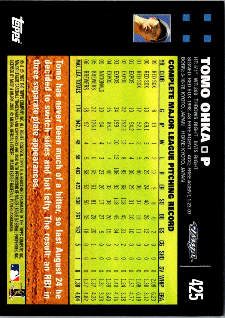 2007 Topps Tomo Ohka
