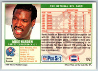 1989 NFL Proset Mike Harden #102